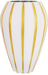 Wazon Szklany Biało-złoty 25x16x16