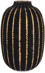 Wazon Szklany Czarno-złoty 23x15x15