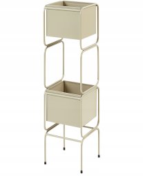Beliani Stojak na kwiaty COTINUS Metal 20 cm Beżowy
