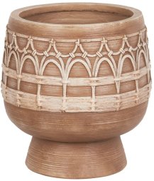 Beliani Doniczka CICUTA Ceramika 22 cm Jasnobrązowy