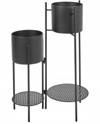 Beliani Stojak na kwiaty ULMUS Metal 58 cm Czarny