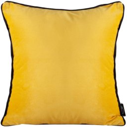 Poszewka welwetowa z lamówką MEL 40X40 musztardowa