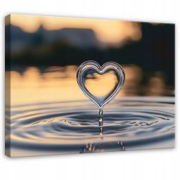 OBRAZ ABSTRAKCJA SERCE WODA DO SYPIALNI SALONU KUCHNI NA PŁÓTNIE 60x40