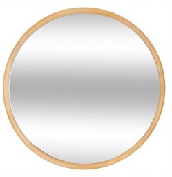 Lustro okrągłe w drewnianej ramie KIM, Ø 55 cm