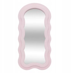 Atmosphera Lustro z różową ramką falbanką Lustro 30 x 60 cm