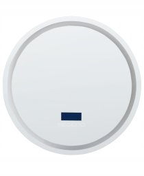 Lustro Beliani Lustro łazienkowe LED BROGNON 60 cm 60 cm Wbudowany głośnik Bluetooth Srebrny