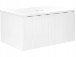 Beliani Wisząca szafka pod umywalkę ALZIRA 80 cm 52 cm 40 cm Biały