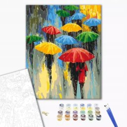 Malowanie po numerach BRUSHME, 40x50 cm, paleta deszczu, 1 szt., w pudełku