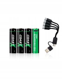 1x4 Coast Zithion-X Mignon AA Akku, USB-C Ladeanschl