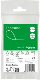 Schneider Electric IMT46401, Releasable cable tie, Polyamide, Transparent, White, 3 - 20.5 mm, 80 N, 1 head(s)