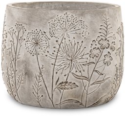 Osłonka cementowa na Doniczkę Kwiaty szara Ozdoba do Wnętrz 14,5cm x 18,5cm x 18,5cm