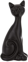 Figurka Kot Ceramika czarna ozdoba do Wnętrz 20cm x 9cm x 6,5cm