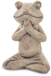 Figurka Żaba Joga medytacja cementowa Szara 19cm x 14cm x 10cm