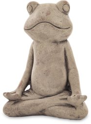 Figurka Żaba Medytacja cementowa Szara 19cm x 14cm x 10cm