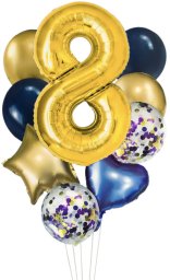 Zestaw balonów cyfra 8, wys. 40-60cm 9 szt BCF-204-8