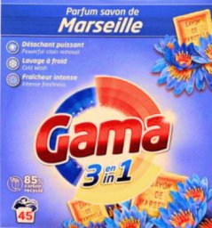 Proszek do prania 3w1 Uniwersalny GAMA Marseille 2,475 kg
