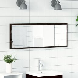 vidaXL Lustro LED do łazienki Czarny Dąb 100x8,5x37 cm Z drewna inżynieryjnego