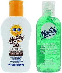 Malibu Malibu Balsam Ochronny Dla Dzieci SPF30 100ml + Aloe Po Opalaniu 100ml