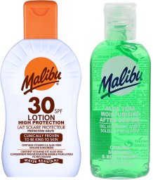 Malibu Malibu Wodoodporny Balsam SPF30 100ml + Aloe Po Opalaniu 100ml