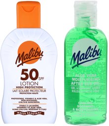 Malibu Malibu Wodoodporny Balsam SPF50 100ml + Aloe Po Opalaniu 100ml
