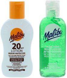 Malibu Malibu Wodoodporny Balsam SPF20 100ml + Aloe Po Opalaniu 100ml
