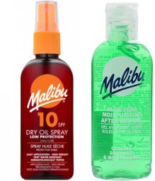 Malibu Malibu Olejek Brązujący SPF10 100ml + Aloe Po Opalaniu 100ml