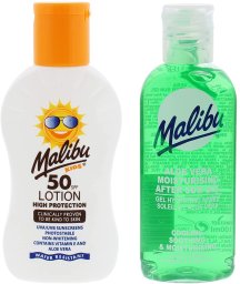 Malibu Malibu Balsam Ochronny Dla Dzieci SPF50 100ml + Aloe Po Opalaniu 100ml