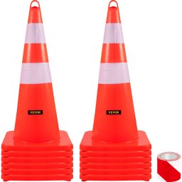 Pachołki Drogowe z Rączką 12 Sztuk 73 cm