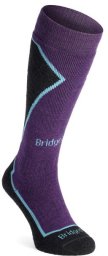 Skarpety narciarskie damskie Bridgedale Ski MW Plus - dark purple 35 - 37
