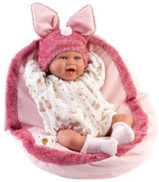 Llorens 74134 Lalka bobas śmiejąca się Mimi 42 cm z podusią