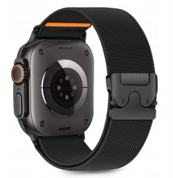 TECH-PROTECT NYLON CLASP APPLE WATCH 6 / 7 / 8 / 9 / 10 / SE / ULTRA 1 / 2 (44 / 45 / 46 / 49 MM) BLACK