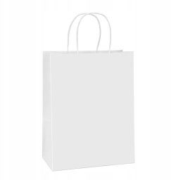 BSTech Torba Papierowa z rączką biała 320x110x250 25 szt 120 gsm