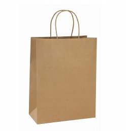 BSTech Torba Papierowa z rączką brązowa 250x120x330 25 szt 120 gsm