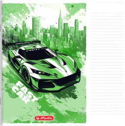 Zeszyt A5 32 kartki podwójna linia kolorowa 3linie 70g/m2 Fast Car HERLITZ