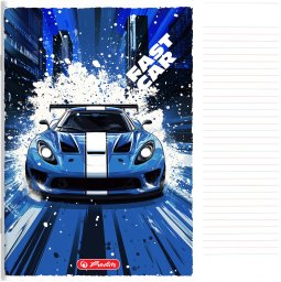 Zeszyt A5 16 kartek podwójna linia kolorowa 3linie 70g/m Fast Car HERLITZ
