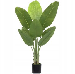 ITIMPORT SZTUCZNA Roślina PALMA Strelitzia RAJSKI PTAK W DONICZCE REALISTYCZNA 120cm