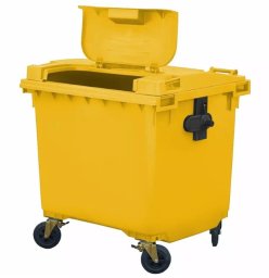 Pojemnik do segregacji odpadów na kółkach, pokrywa w pokrywie WEBER- pojemność 1100 l(kolor: antracytowy)