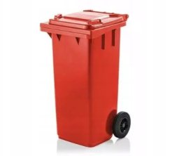 Pojemnik do segregacji odpadów na kółkach WEBER - pojemność 120 l (Kolor: czerwony)