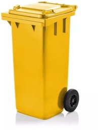 Pojemnik do segregacji odpadów na kółkach WEBER - pojemność 120 l (Kolor: brązowy)