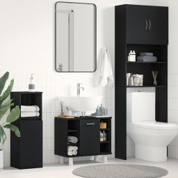 vidaXL Szafka Łazienkowa Czarny Dąb 60x32x54 cm z Drewna Inżynieryjnego