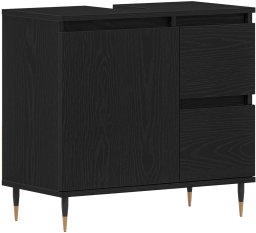 vidaXL Szafka pod umywalkę Czarny Dąb 65x33x60 cm Drewno inżynieryjne