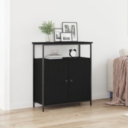 Szafka Czarna Dąb 70x30x80 cm Włókno inżynieryjne