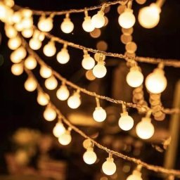 Girlanda 1.5m (10 lampek LED) USB Kulki na Balkon, CIEPŁY BIAŁY