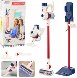 LeanToys Odkurzacz Pionowy Zestaw do Sprzątania Dla Dzieci Stacja Światła Dźwięki Biały