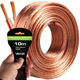 Kabel głośnikowy CCA 2x1,5mm 10m (LB0008-10) VA0222-10 Vayox