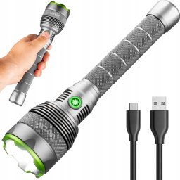 Latarka akumulatorowa taktyczna 10000lm COB LED 2600mAh IPX7 VA0254 VAYOX