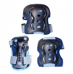 Muuwmi Elbow and knee protector set M size blue AU 554