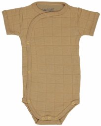 Sale! Lodger Romper Solid cotton bodysuit with short sleeves Honey 74 cm RFS 076_74