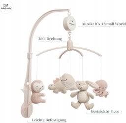 New! Baby's only musical carousel animals 0+ Old pink/ Warm linen BO-815.023.061.50