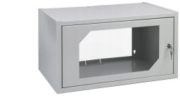 SZAFA WISZĄCA RACK SZAFKA SERWEROWA 19 6U 350 mm SZARA Z SZYBĄ HARTOWANĄ 5-19/06U-350/W111/01